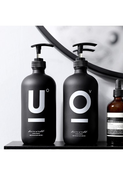 U Tarzı 500ML Banyo Sabunluk Şampuan Duş Jeli Saç Kremi Siyah Cam Boş Şişe Mutfak Deterjanı Saklama Şişesi (Yurt Dışından) modelleri