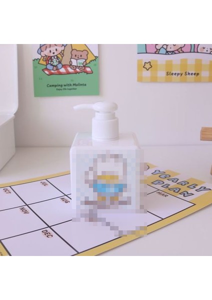 H Tarzı Sevimli Taşınabilir Yeniden Kullanılabilir Seyahat El Pompası Sıvı Sabun Dispenseri Banyo Şampuan Duş Jeli Losyon Basın Pompası Şişe 250ML (Yurt Dışından)