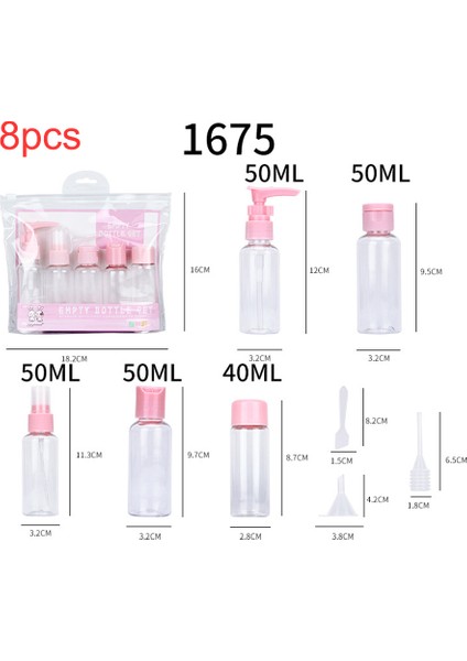 8 Adet Mavi 1679 Stili Seyahat Makyaj Şişeleri Plastik Mini Kozmetik Yüz Kremi Kapları Şeffaf Boş Konteyner Şişesi Kiti Aksesuarları (Yurt Dışından) fırsatları