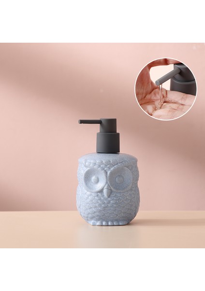Mavi-S Tarzı Baykuş Sincap Losyon Şişesi Banyo Ürünleri Seramik Sabunluk El Yıkama Sıvısı Dağıtıcı Banyo Basın Şişesi ZM12 (Yurt Dışından)