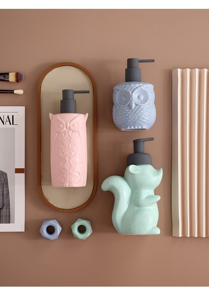 Mavi-S Tarzı Baykuş Sincap Losyon Şişesi Banyo Ürünleri Seramik Sabunluk El Yıkama Sıvısı Dağıtıcı Banyo Basın Şişesi ZM12 (Yurt Dışından) modelleri