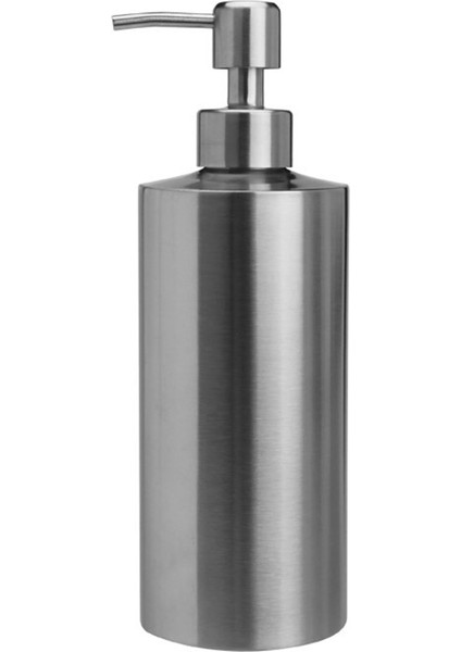 Gümüş Tarzı 350 ml Paslanmaz Çelik Tezgah Lavabo Sabunluk Yüksek Banyo El Bulaşık Losyon Şişe Konteyner Hafif Taşınabilir (Yurt Dışından)