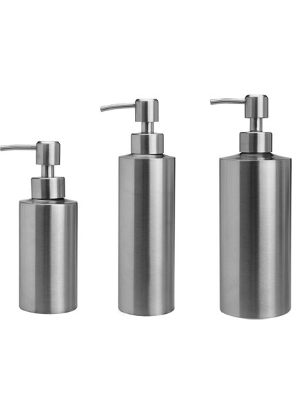 Gümüş Tarzı 350 ml Paslanmaz Çelik Tezgah Lavabo Sabunluk Yüksek Banyo El Bulaşık Losyon Şişe Konteyner Hafif Taşınabilir (Yurt Dışından) fiyatları