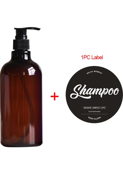 Şampuan Tarzı 1 Bilgisayar Banyo Duş Şampuan Kondisyoner Şişesi El Basma Sıvı Konteyner 500ML.9OZ Kahverengi Sabun Şişesi (Yurt Dışından)