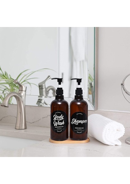 Şampuan Tarzı 1 Bilgisayar Banyo Duş Şampuan Kondisyoner Şişesi El Basma Sıvı Konteyner 500ML.9OZ Kahverengi Sabun Şişesi (Yurt Dışından)