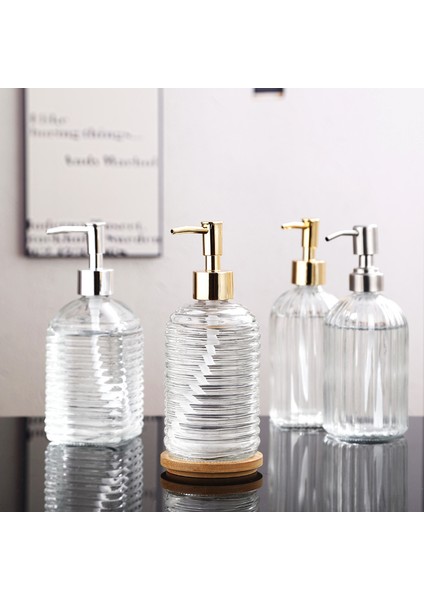G Tarzı 400ML Lüks Şeffaf Cam Sabunluk Şişesi Mutfak El Dezenfektanı Şişesi Kozmetik Şampuan Vücut Yıkama Losyon Şişesi (Yurt Dışından) indirimleri