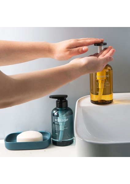 Kahverengi 500ML Tarzı Vücut Sabunu 300ML Basın Tipi Losyon Kahverengi Boş Şişe Banyo Şampuanı Büyük Kapasiteli Emülsiyon Kapsülü Sıvı Sabun Dağıtıcısı (Yurt Dışından)