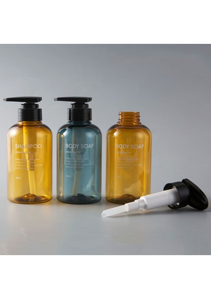 Kahverengi 500ML Tarzı Vücut Sabunu 300ML Basın Tipi Losyon Kahverengi Boş Şişe Banyo Şampuanı Büyük Kapasiteli Emülsiyon Kapsülü Sıvı Sabun Dağıtıcısı (Yurt Dışından)