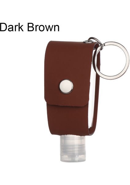 Koyu Kahverengi Tarzı 30ML El Dezenfektanı Şişesi Taşınabilir Anahtarlık Tutucu Seyahat Yeniden Kullanılabilir Şişe El Yıkama Jeli Alt Şişe Anahtarlık Taşıyıcı (Yurt Dışından)