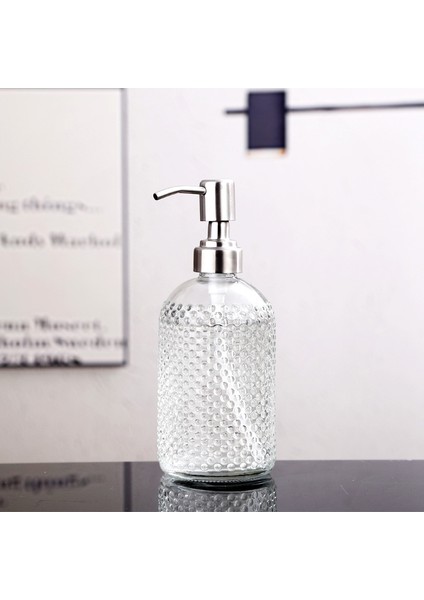 Şeffaf Renk Stili 400ML Cam Sıvı Sabun Dağıtıcıları Şeffaf Losyon Sıvı Sabun Şişesi Taşınabilir Banyo Mutfak Lavabo Aksesuarları (Yurt Dışından)