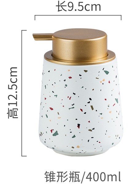 Erlenmeyer Şişe Stili 400ML Erlenmeyer Seramik Losyon Şişesi Taşınabilir Sabun Silindirik Dispenser Şampuan Şişesi Duş Jeli Kavanoz Banyo Banyo Malzemeleri (Yurt Dışından)