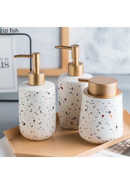 Erlenmeyer Şişe Stili 400ML Erlenmeyer Seramik Losyon Şişesi Taşınabilir Sabun Silindirik Dispenser Şampuan Şişesi Duş Jeli Kavanoz Banyo Banyo Malzemeleri (Yurt Dışından) fırsatları