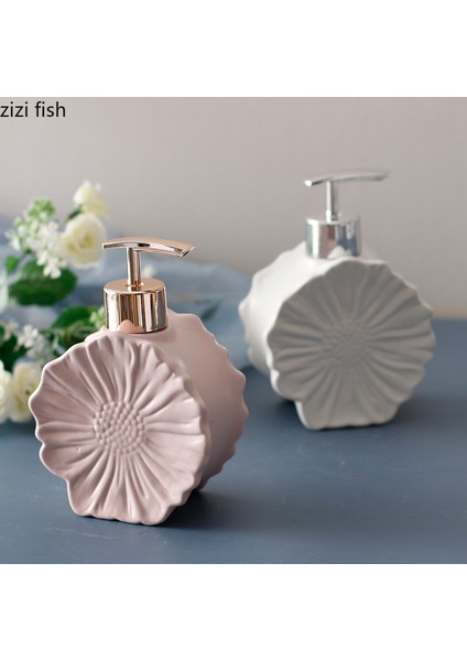 Çoklu Stil Ev Banyo Malzemeleri Seramik El Dezenfektanı Şişesi Çiçek Kabuk Losyon Şişesi Pres Bölünmüş Şişe Sabunluk Boş Şişe (Yurt Dışından) modelleri