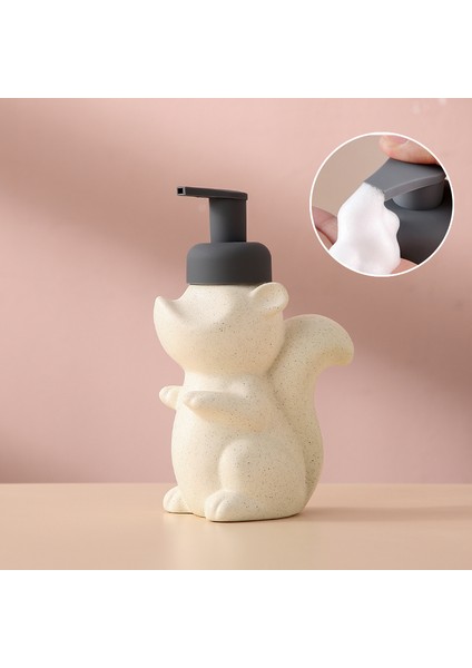 Beyaz-M Tarzı Baykuş Sincap Losyon Şişesi Banyo Ürünleri Seramik Sabunluk El Yıkama Sıvısı Dağıtıcı Banyo Basın Şişesi ZM12 (Yurt Dışından)