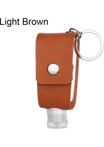 Açık Kahverengi Tarzı 30ML El Dezenfektanı Şişesi Taşınabilir Anahtarlık Tutucu Seyahat Yeniden Kullanılabilir Şişe El Yıkama Jeli Alt Şişe Anahtarlık Taşıyıcı (Yurt Dışından)