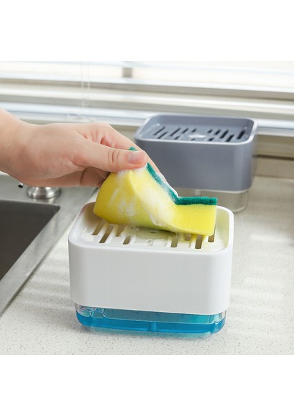 Beyaz Stil Sünger Tutuculu Sabun Pompalı Temizlik Sıvısı Dispenseri Organizatörü (Yurt Dışından) fiyatları