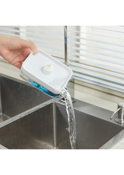 Beyaz Stil Sünger Tutuculu Sabun Pompalı Temizlik Sıvısı Dispenseri Organizatörü (Yurt Dışından) indirimleri