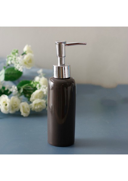 Kahverengi Tarzı Ev Banyo Malzemeleri Seramik El Dezenfektanı Şişesi Çiçek Kabuk Losyon Şişesi Pres Bölünmüş Şişe Sabunluk Boş Şişe (Yurt Dışından)