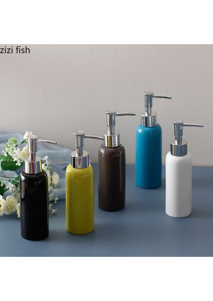 Kahverengi Tarzı Ev Banyo Malzemeleri Seramik El Dezenfektanı Şişesi Çiçek Kabuk Losyon Şişesi Pres Bölünmüş Şişe Sabunluk Boş Şişe (Yurt Dışından) indirimleri