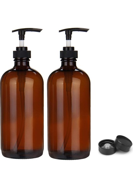 Tip 1 2pcs Stiline Basın 250 ml Kahverengi Cam Sabun Pompası 250ML 500ML Banyo Teslimat Şişesi Şampuan Duş Jeli Saç Kremi Basit Basın Pompası Şişesi (Yurt Dışından)