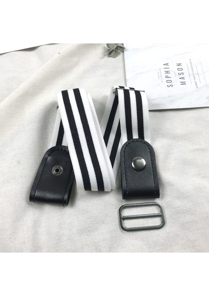 1 Stil Çizgili 120CM Buckle-Free Görünmez Elastik Bel Kemer Kadınlar Için Kolay Kemer Pantolon Bel Elastik Esnek Gizli Bel Kemerler (Yurt Dışından)