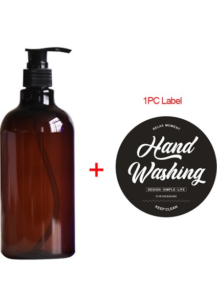 El Yıkama Tarzı 3 Parça Banyo Duş Şampuan Kondisyoner Şişesi El Basma Sıvı Konteyner 500ML.9OZ Kahverengi Sabun Şişesi (Yurt Dışından)