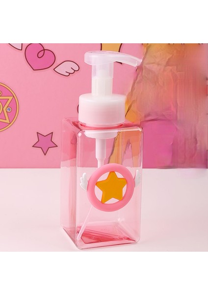 450ML Pembe Sakura 2 Stili Kart Yakalayıcı Sakura Sabunluk Seyahat Taşınabilir Yüz Temizleyici Şampuan El Dezenfektanı Dispenser Şişe (Yurt Dışından)