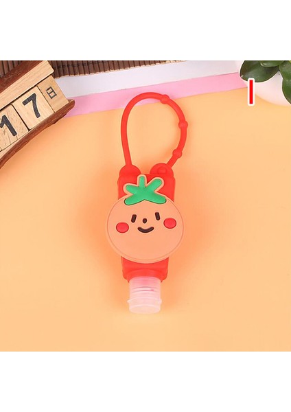 Ben Stil 1 Adet Taşınabilir Karikatür Meyve Hayvan Silikon Bebek Duşu El Dezenfektanı Şişe Tutucu (Yurt Dışından)