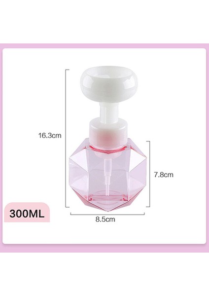 Pembe Tarzı Oyorefd 300ML Şeffaf Çiçekler Köpük Pompalı Şişe Basınç Tipi Köpük Dağıtıcı Yüz Temizleyici El Dezenfektanı Sabun Şişeleri (Yurt Dışından)