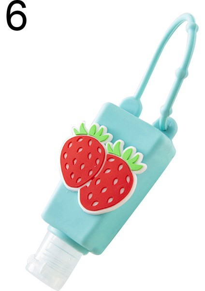 No.6 Tarzı El Dezenfektanı Silikon Şişe Tutucu 30 ml Karikatür Meyve Dondurma Şekilli Su Içmeyen El Dezenfektanı Şişe Tutucu RERI889 (Yurt Dışından)
