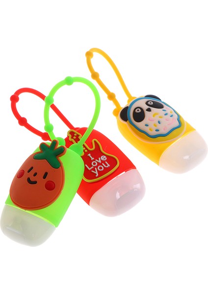 D Stili 30ML Sevimli Hayvanlar Yiyecek Izi Taşınabilir Dezenfektan Çıkarılabilir Kılıf Silikon Güvenli Jel El Tutucu Seyahat (Yurt Dışından) indirimleri