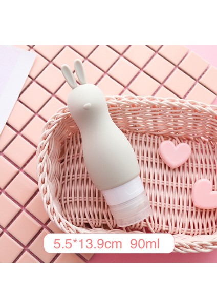 D Stili 90ML Sevimli Hayvanlar Silikon Seyahat Alt-Matara Cilt Bakımı Su Süt Duş Jeli Saklama Şişesi Taşınabilir Losyon Dolum Şişeleri (Yurt Dışından)