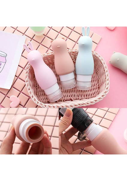 D Stili 90ML Sevimli Hayvanlar Silikon Seyahat Alt-Matara Cilt Bakımı Su Süt Duş Jeli Saklama Şişesi Taşınabilir Losyon Dolum Şişeleri (Yurt Dışından) indirimleri