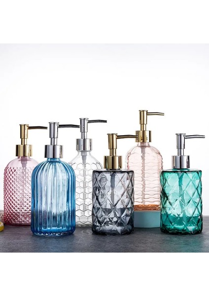No.16 Tarzı 350-400ML Banyo Dekorasyonu Için 400ML Cam Banyo Aksesuarları Emülsiyon Losyon Şişe Pompalı Şampuan El Dezenfektanı Sıvı Dağıtıcı (Yurt Dışından) fiyatları