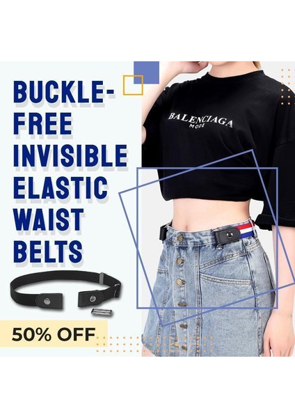 Jinlin Shop B Siyah Stil 100CM Buckle-Free Görünmez Elastik Bel Kemer Kolay Kemer Kadınlar Için Bel Elastik Streç Kot Görünmez Kemerler (Yurt Dışından)