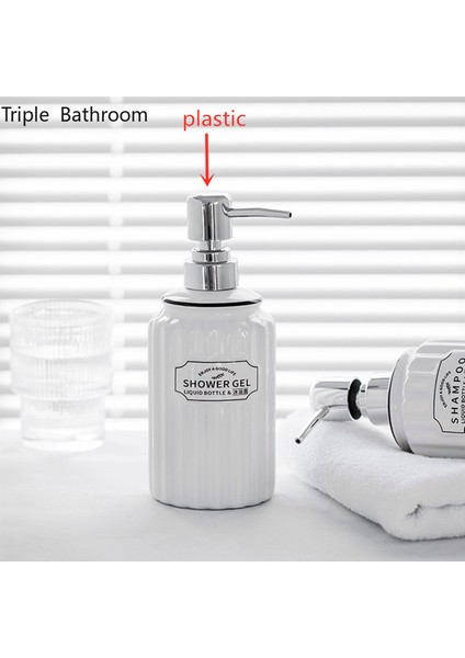 D4 Stili 370ML 1 Adet Modern Sıvı Sabun Şişeleri Seramik Saf Renk Banyo Dezenfektan Şişeleri Bileklikli El Dağıtıcı Tuvalet Aksesuarları (Yurt Dışından) fırsatları