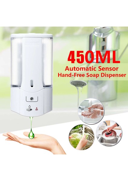Stili Temizle 450ML Otomatik Sabunluk Duvara Monte Kızılötesi Algılamalı Akıllı Sıvı Sabunluk Mutfak Banyo Aksesuarı (Yurt Dışından) modelleri