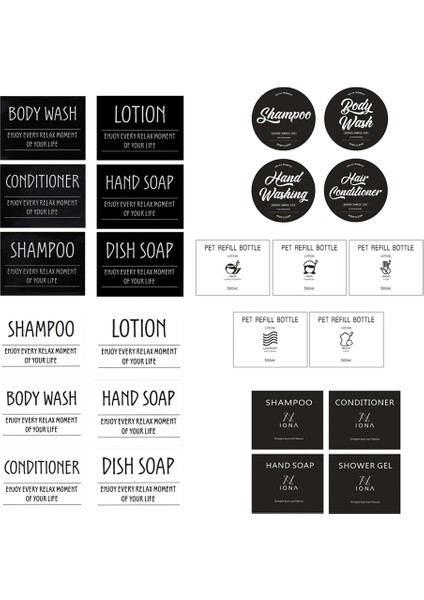 No.1 Tarzı Sabunluk Etiket Seti Şampuan Vücut Yıkama Saç Kremi Etiketler Çıkarılabilir Su Geçirmez Benzersiz Şişe Etiketleri Banyo Aksesuarları (Yurt Dışından) fiyatları