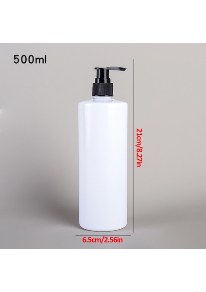 Beyaz Stil 500ML Basın Tipi Losyon Boş Şişe 500ML Banyo Şampuanı Büyük Kapasiteli Emülsiyon Konteyner Sıvı Sabun Dispenseri (Yurt Dışından)