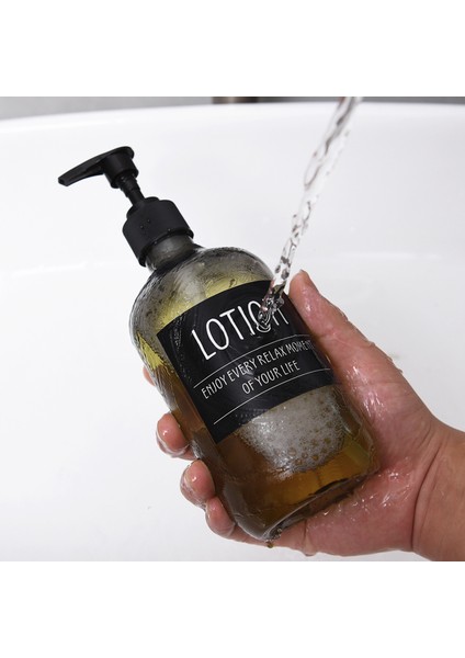 Gri Stil Saç Kremi 500ML Büyük Kapasiteli Plastik Şişe Banyo Losyonu Pompalı Boş Şişe Şampuan Duş Jeli Ev Depolama Şişesi (Yurt Dışından) fırsatları