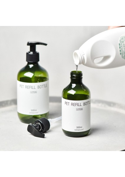 Gri Stil 300ML Şampuan Losyon Şişeleri Doldurulabilir Duş Jeli Saklama Şişeleri Banyo Sıkma Losyon Boş Şişe ml (Yurt Dışından) modelleri