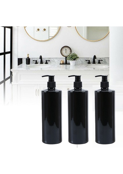 Fildişi Tarzı Basit Sabun Şişesi Banyo Duş Jeli Doldurulabilir Şişeler Siyah Düz Omuz Basma Losyon Şişesi (Yurt Dışından) modelleri