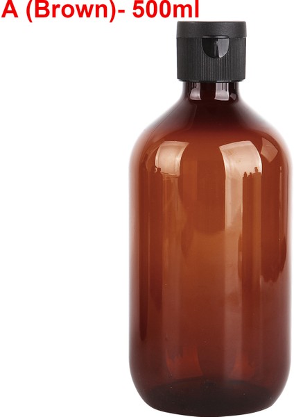 A (Kahverengi) 500ML Stili Banyo Taşınabilir Sabunluk Losyon Şampuan Duş Jeli Tutucu Sabun Pompası Boş Banyo Şişesi Ev (Yurt Dışından)