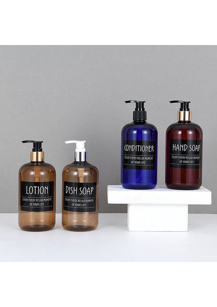 Beyaz Stil 500ML Banyo Şampuan Duş Jeli 500ML Losyon Pompalı Şişe Plastik Losyon Şişesi El Sabunu Fg Şişesi Sabunluk (Yurt Dışından) fiyatları