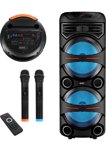 600 Watt Parti Karaoke Eğlence Işıklı Ses Sistemi Bluetooth Hoparlör (MXR-600)