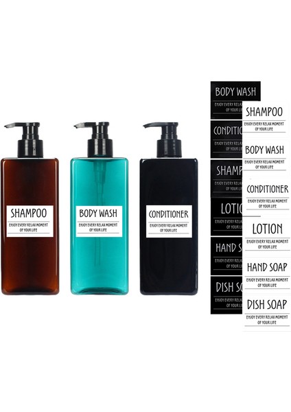 1 Stili Etiketle El Sabunu 500ML Pet Şampuan Duş Jeli Şişe Sıvı Sabunluk Kondisyoner El Sabunu Kapak Banyo Aksesuarları (Yurt Dışından) indirimleri