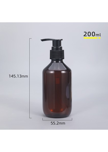 200ML Kahverengi Stil 1 Adet Pompalı Şampuan Sabun Losyon Saklama Kabı Boş Kahverengi Plastik Şişe 100ML 200ML 300ML 400ML 500ML (Yurt Dışından)