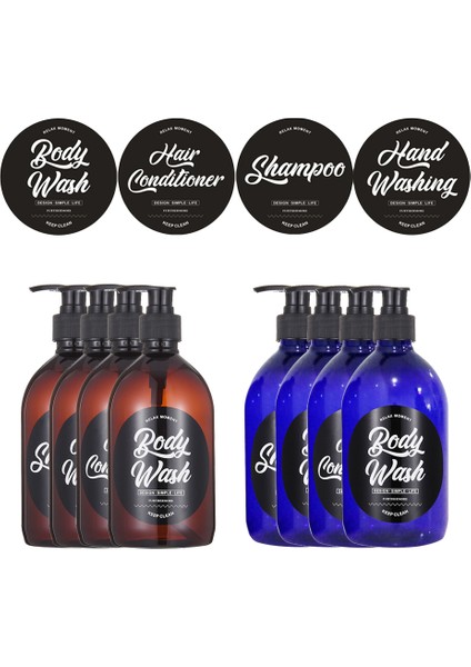 500ML Kahverengi Stil 1 Adet Sabun Şişesi Etiketi Basılı Yuvarlak Şekil Şampuan Saç Kremi Vücut Yıkama El Yıkama Etiketleri Su Geçirmez Etiket Etiketi (Yurt Dışından) fiyatları