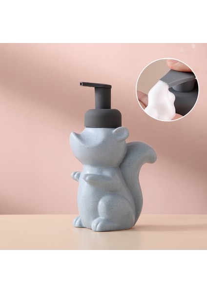 Mavi-M Tarzı Baykuş Sincap Losyon Şişesi Banyo Ürünleri Seramik Sabunluk El Yıkama Sıvısı Dağıtıcı Banyo Basın Şişesi ZM12 (Yurt Dışından)