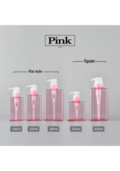 Pembe Tarzı 100ML Taşınabilir Seyahat Dozaj Sabun Şişesi Büyük Kapasiteli Itiş Şampuan Duş Jeli Şişesi Ev Banyo Günlük Gereksinimler (Yurt Dışından)